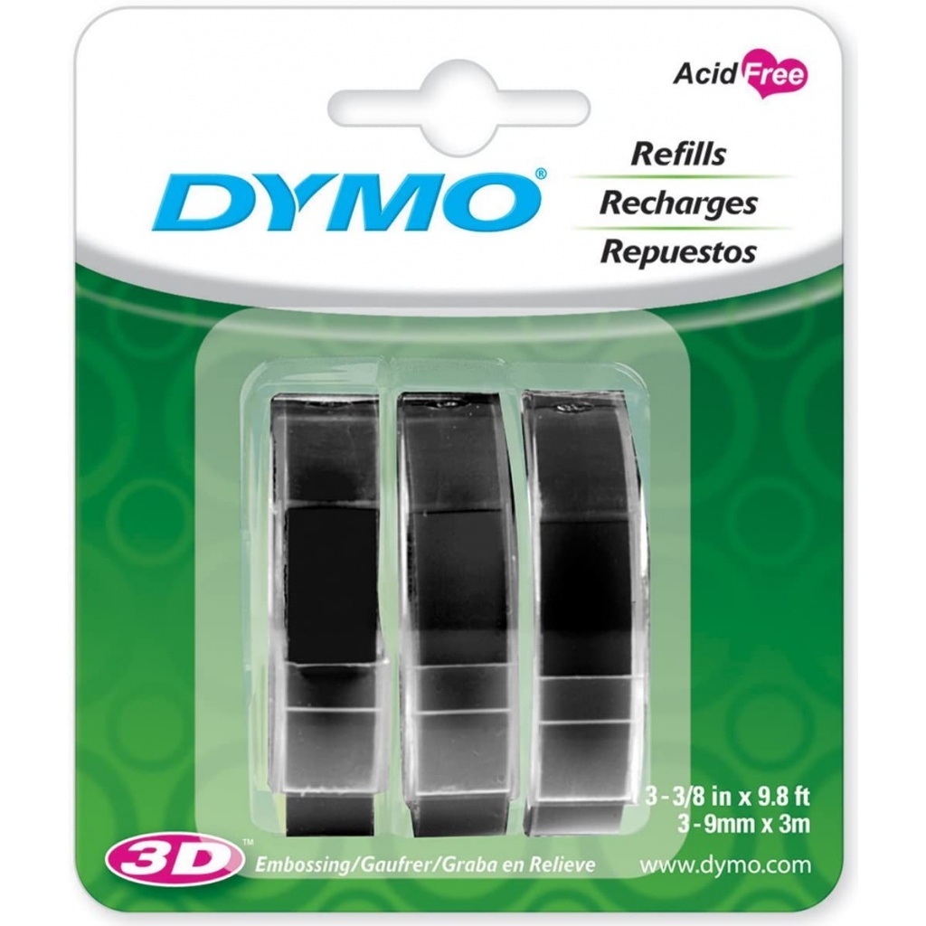 Cinta de Relieve para Dymo Organizer Express - Pack x3 Negro