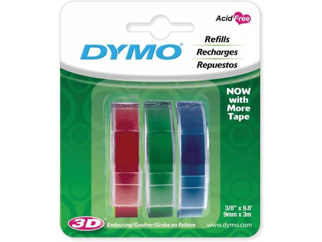Cinta de Relieve para Dymo Organizer Express - Pack x3 Colores