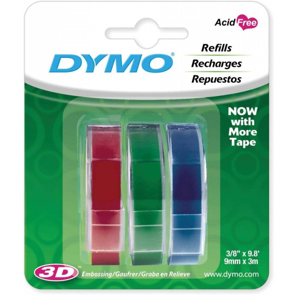 Cinta de Relieve para Dymo Organizer Express - Pack x3 Colores