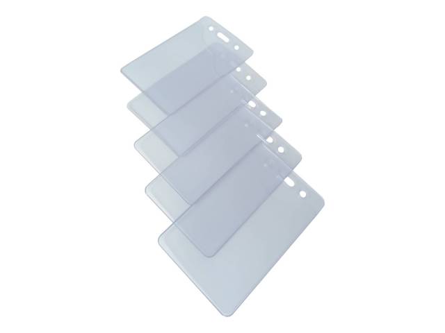 Soporte horizontal de vinilo transparente para tarjetas de identificación CR-80