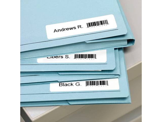 Imprima impresionantes etiquetas para carpetas de archivos, tarjetas de identificación y más