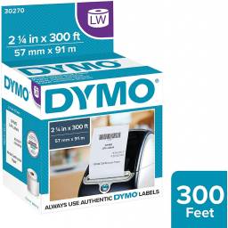 ROLLO PAPEL TERMICO CONTINUO DYMO LW30270 57mm x 91mts