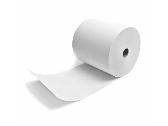 Rollo de papel térmico de 80mm x 80 m no adhesivo para impresora de tickets.